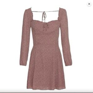 Abercrombie & Fitch Portrait Neck Long Sleeve Polka Dot Mini Dress Size Small